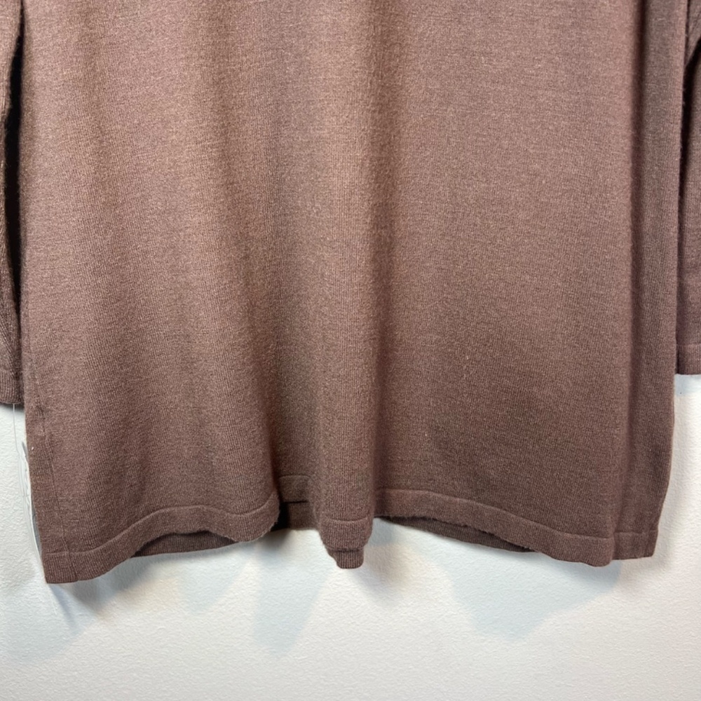 Lulu-B Tunic Sweater Shirt Brown Front Pockets Lightweight Neutral NEW Sz Medium - Picture 13 of 14